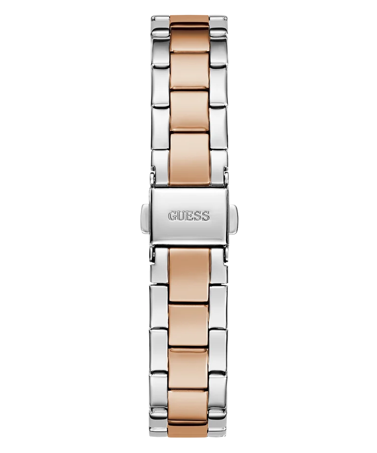 Guess Ladies Mini Luna 2-Tone Rose Gold, Silver Dial  - GW0841L3