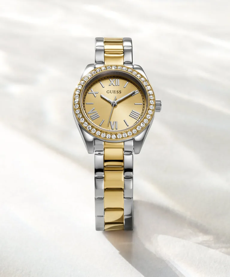Guess Ladies Mini Luna Gold / Silver Tone, Gold Dial - GW0841L2