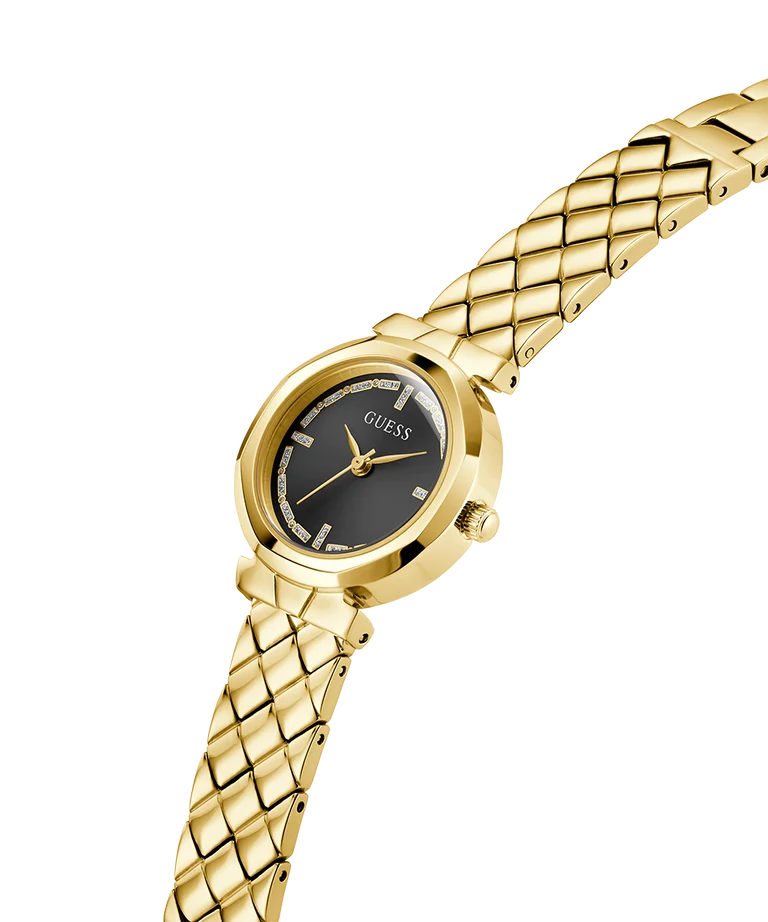 Guess Ladies Mini Rumour Black Dial, Gold Case & Band  - GW0839L2