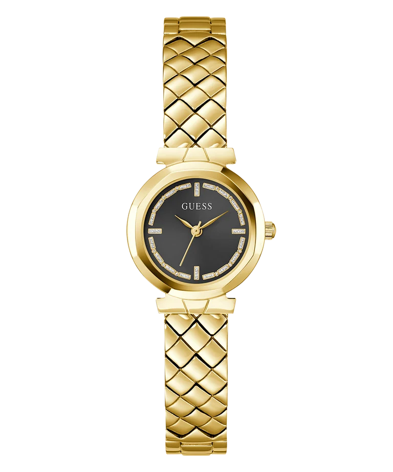 Guess Ladies Mini Rumour Black Dial, Gold Case & Band  - GW0839L2