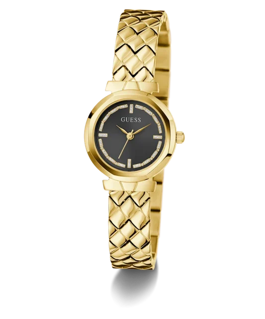 Guess Ladies Mini Rumour Black Dial, Gold Case & Band  - GW0839L2