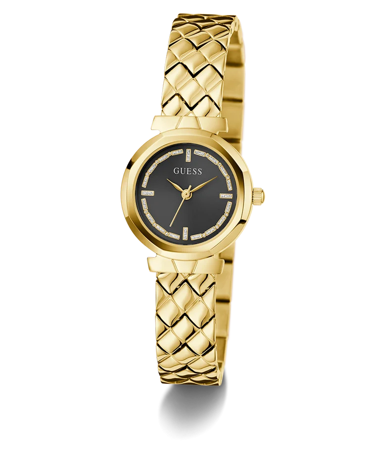 Guess Ladies Mini Rumour Black Dial, Gold Case & Band  - GW0839L2