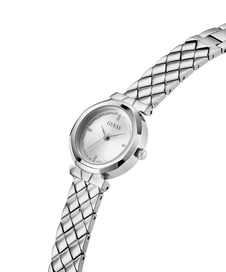 Guess Ladies Mini Rumour Silver Dial, Silver Case & Band - GW0839L4