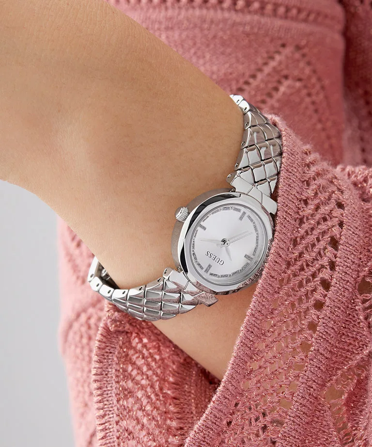 Guess Ladies Mini Rumour Silver Dial, Silver Case & Band - GW0839L4