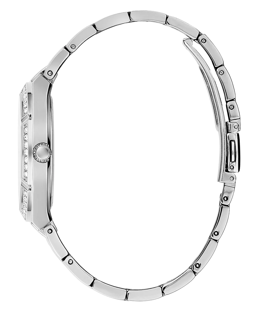 Guess Ladies Silver Tone Case Silver Tone Stainless Steel Watch - GW0033L7