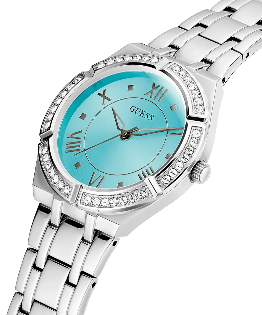 Guess Ladies Silver Tone Case Silver Tone Stainless Steel Watch - GW0033L7