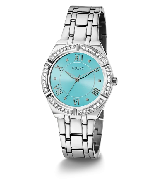Guess Ladies Silver Tone Case Silver Tone Stainless Steel Watch - GW0033L7