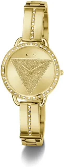 Guess Ladies Tri Bellini Gold Dial, Gold Case & Band Watch - GW0914L2