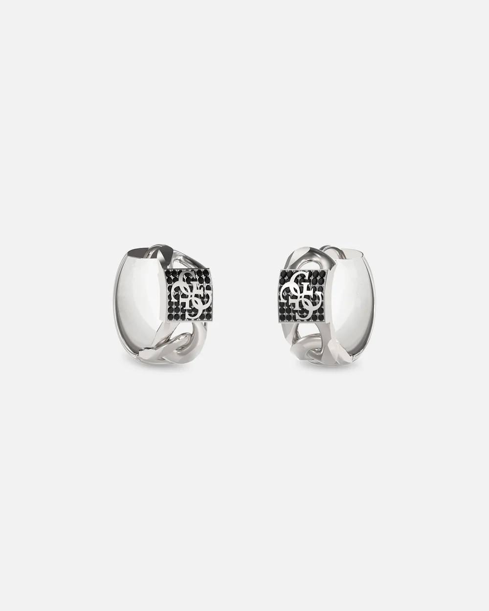 GUESS Mainline 15mm 4G Pave Earrings Silver - JUME06029JWSTT/U