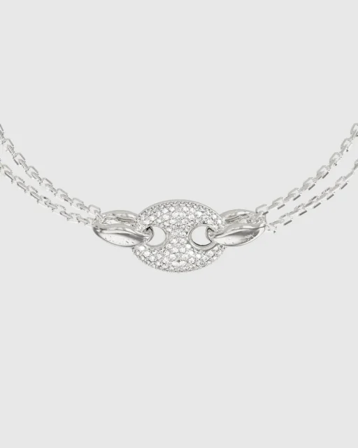 GUESS Marine Pavé Link Bracelet Silver – JUBB06222JWRHL