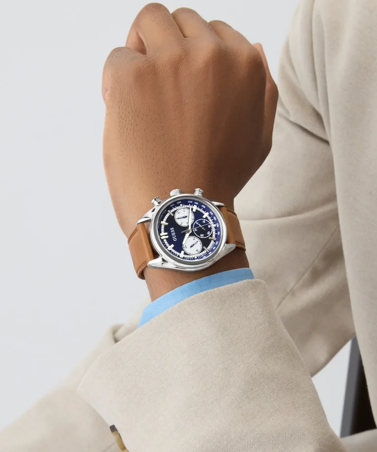 GUESS Mens Brown Silver Tone Multi-function Watch - GW0972G1