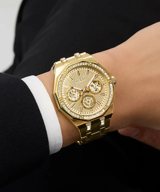 GUESS Mens Gold Tone Multi-function Watch - GW0960G2
