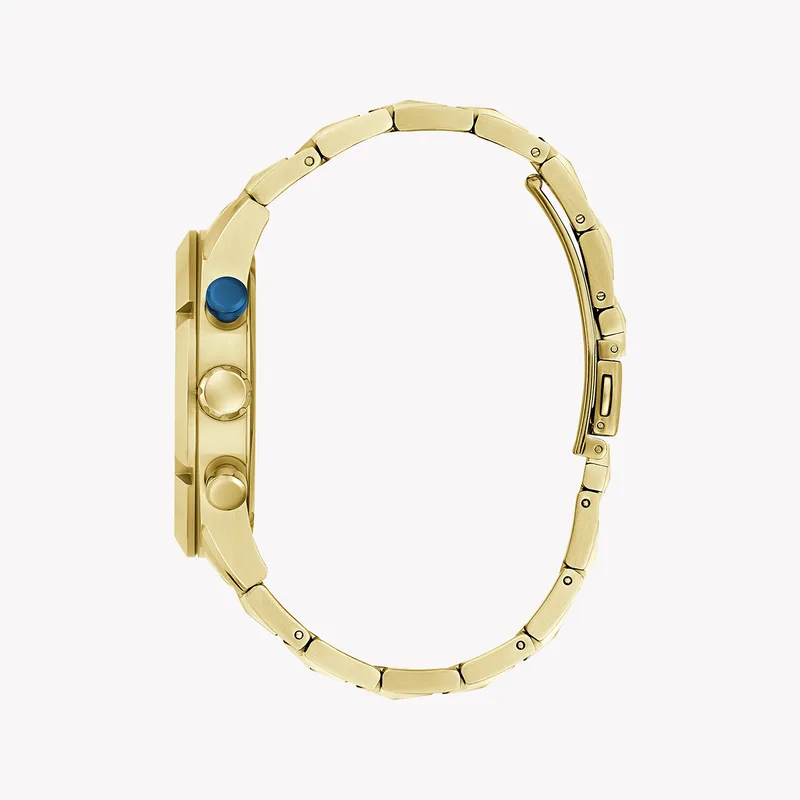 Guess Men's Gold Watch, Blue Dial | GW0714G2