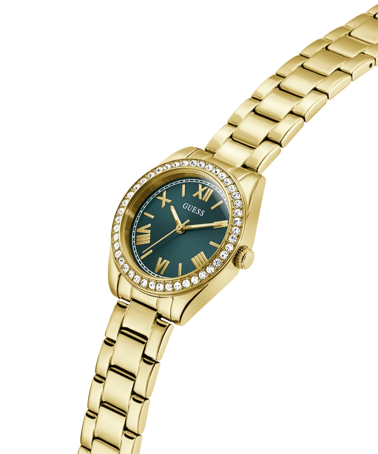 GUESS Mini Luna Teal GW0841L9 Ladies Mini Luna Gold Tone Analog Watch