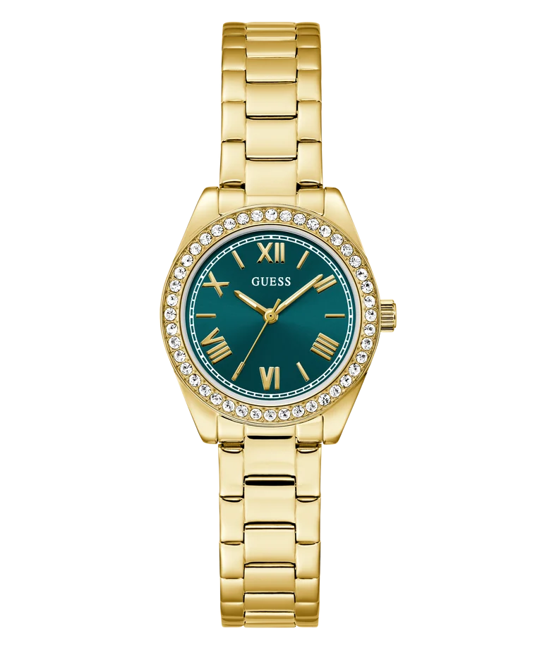 GUESS Mini Luna Teal GW0841L9 Ladies Mini Luna Gold Tone Analog Watch