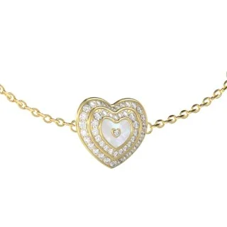 GUESS Mother of Pearl Heart Bracelet Gold – JUBB04027JWYGWHL