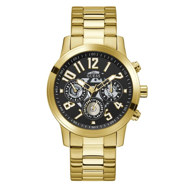 Guess Parker Gents Black Dial Gold Tone Gents Watch - GW0627G2