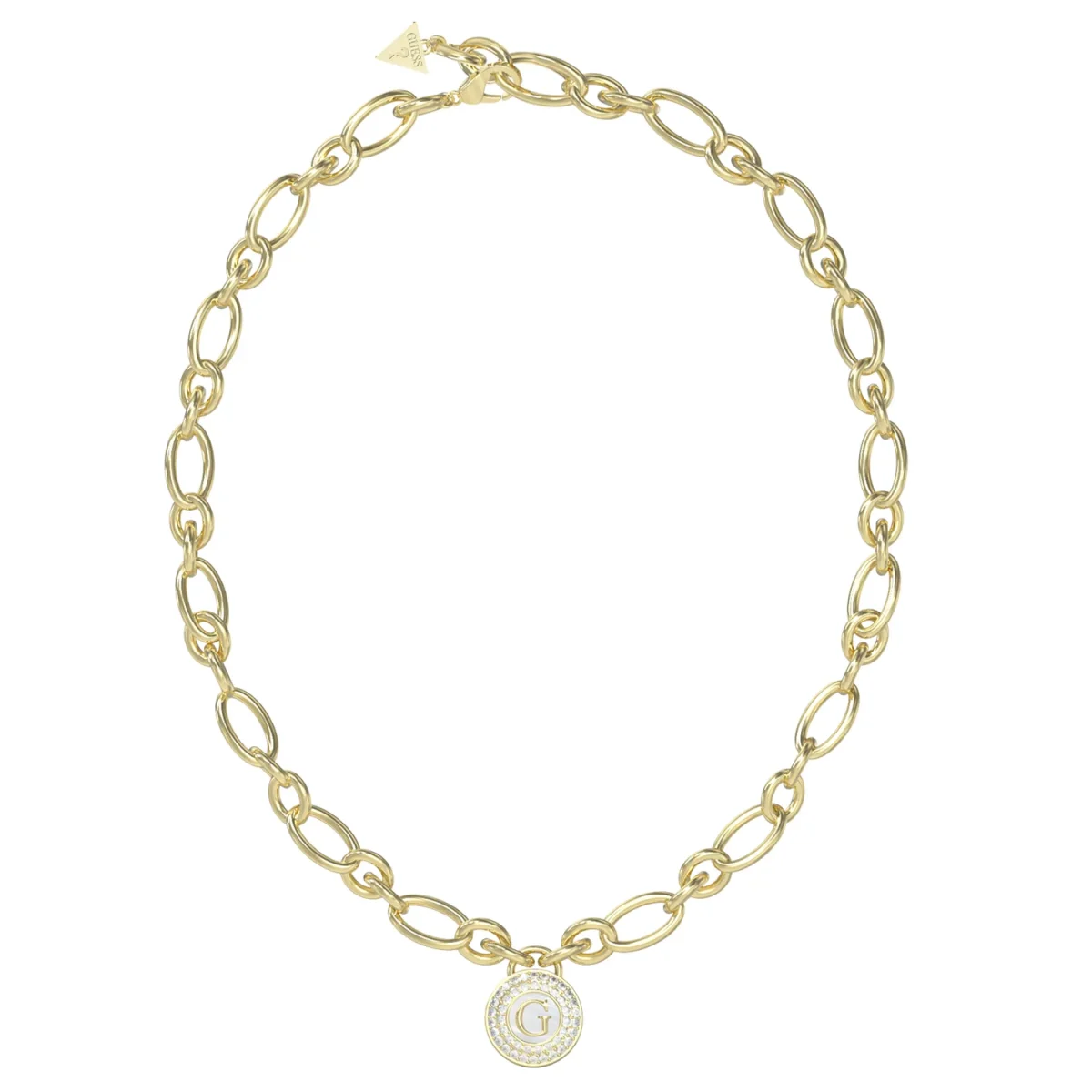 GUESS Pearly G Charm Necklace Gold-Tone with Mother of Pearl Pendant – JUBN06193JWYGT/U