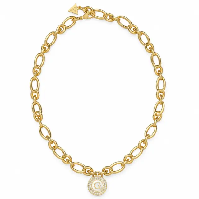 GUESS Pearly G Charm Necklace Gold-Tone with Mother of Pearl Pendant – JUBN06193JWYGT/U