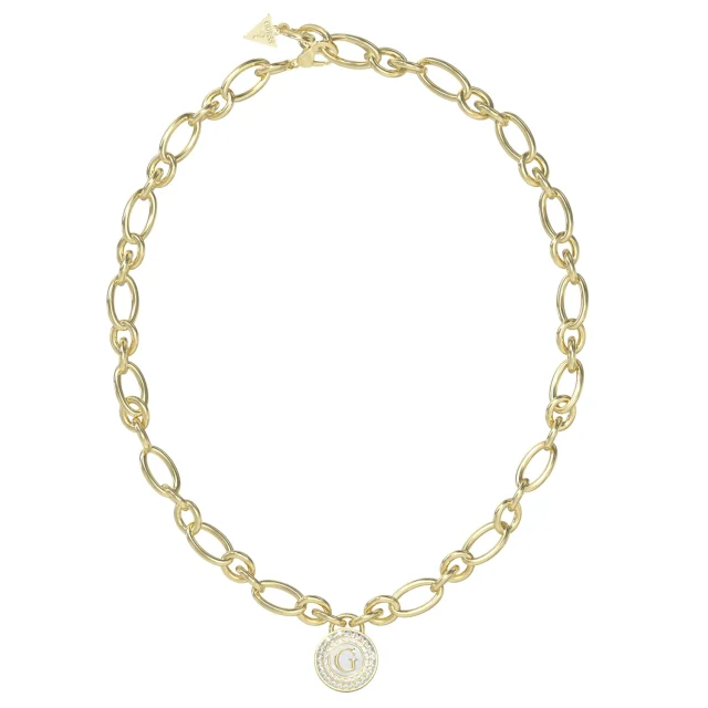 GUESS Pearly G Charm Necklace Gold-Tone with Mother of Pearl Pendant – JUBN06193JWYGT/U