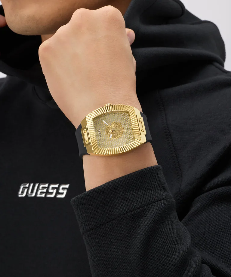 GUESS PHOENIX GW1066G2 Mens Black Gold Tone Analog Watch