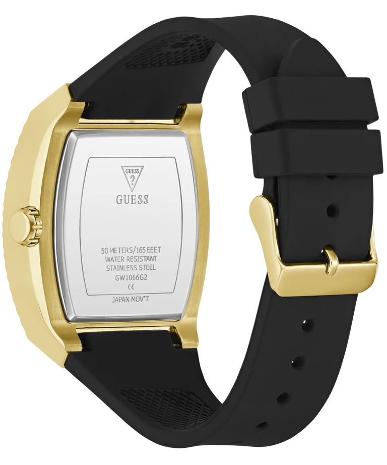 GUESS PHOENIX GW1066G2 Mens Black Gold Tone Analog Watch