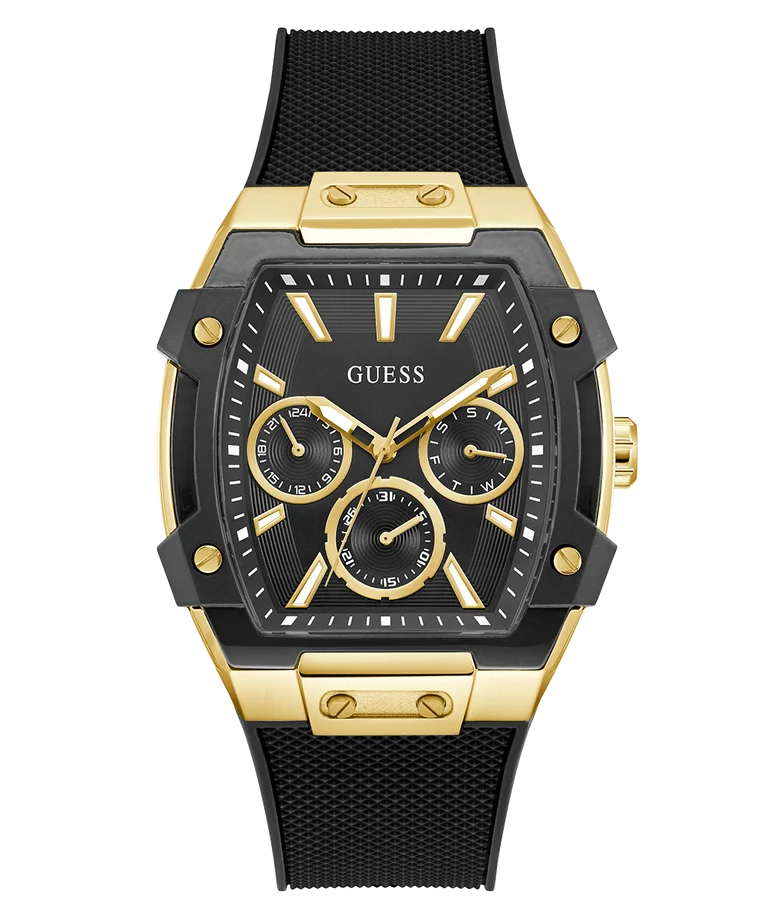 GUESS Phoenix Men's Black Gold Tone Multi-Function Watch 44mm GW0956G2