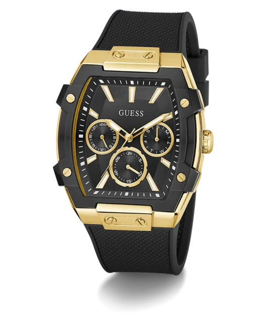 GUESS Phoenix Men's Black Gold Tone Multi-Function Watch 44mm GW0956G2