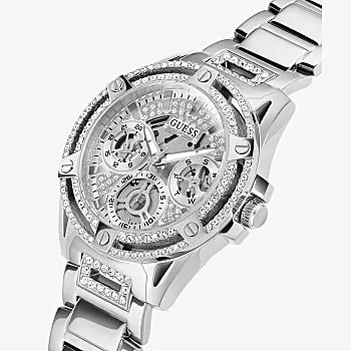 Guess Phoenix Silver Tone Case Silver Tone Stainless Steel Strap Watch - GW0464L1
