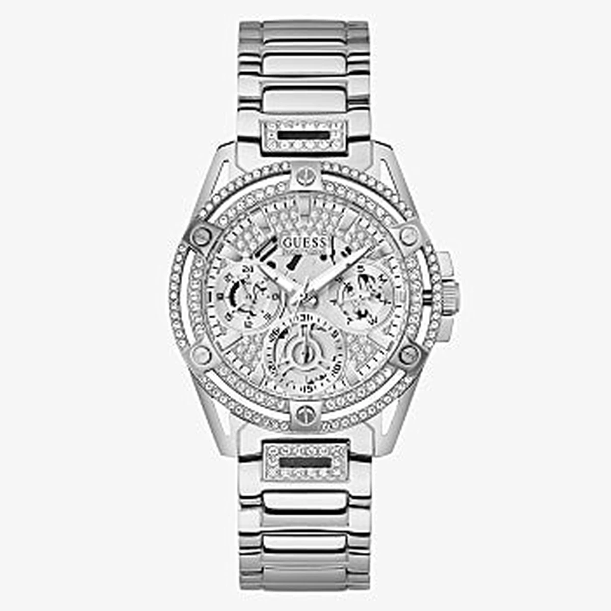 Guess Phoenix Silver Tone Case Silver Tone Stainless Steel Strap Watch - GW0464L1