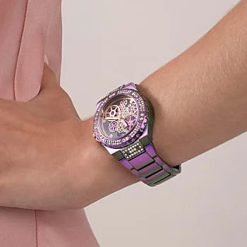 Guess Reveal Iridescent Case Iridescent Stainless Steel Watch - GW0302L3