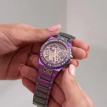 Guess Reveal Iridescent Case Iridescent Stainless Steel Watch - GW0302L3