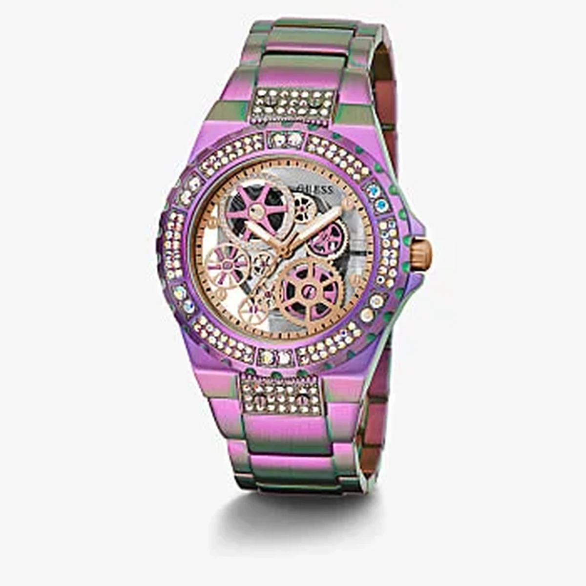Guess Reveal Iridescent Case Iridescent Stainless Steel Watch - GW0302L3