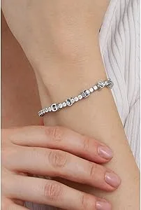 GUESS Scripted Crystal Tennis Bracelet Silver – JUBB04218JWRHT