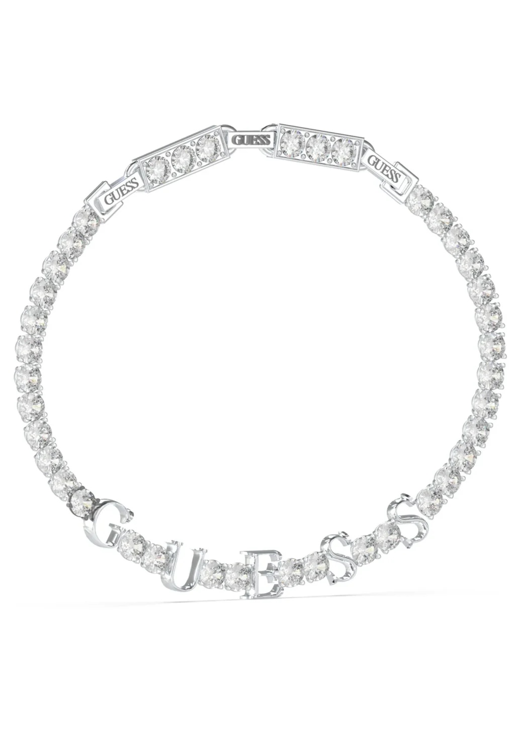 GUESS Scripted Crystal Tennis Bracelet Silver – JUBB04218JWRHT