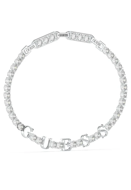 GUESS Scripted Crystal Tennis Bracelet Silver – JUBB04218JWRHT