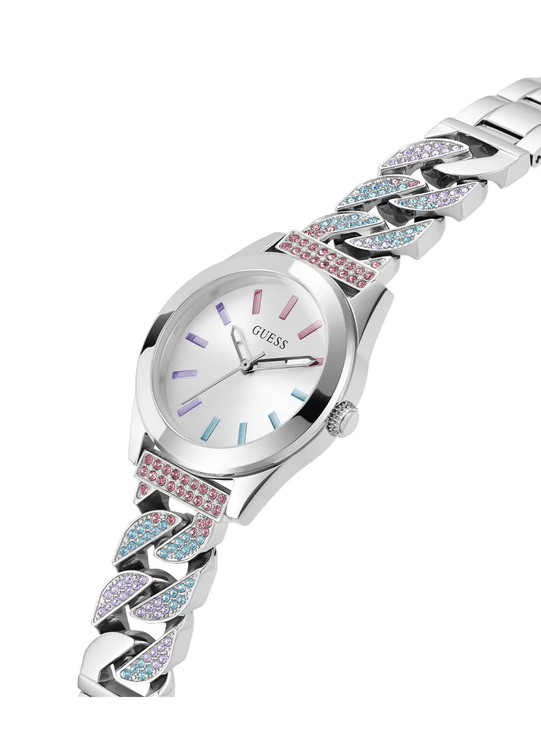 Guess Silver Serena Multi Glitz Link Watch - GW0546L4