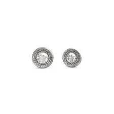 Guess Silver Tone Crystal Unique Solitaire Stud Earrings - JUBE03396JWRHT/U