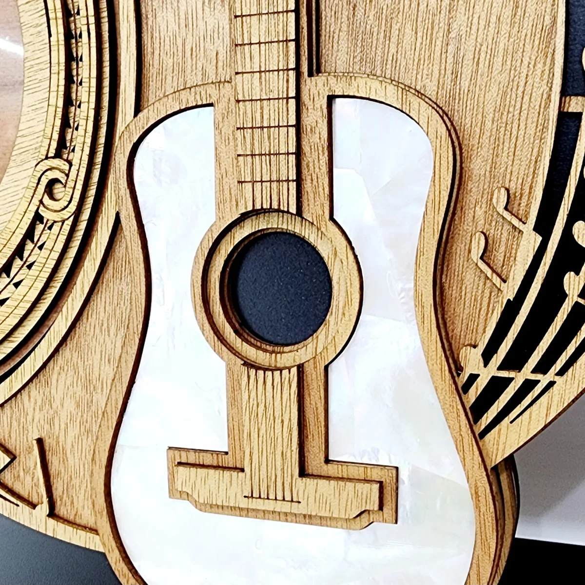 Guitar Music Theme 21st Key with Black Removable Stand