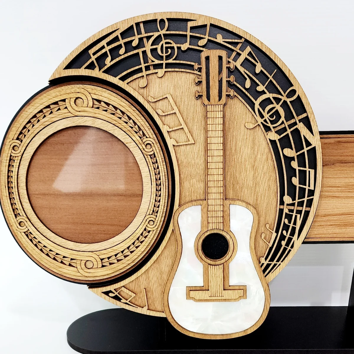 Guitar Music Theme 21st Key with Black Removable Stand