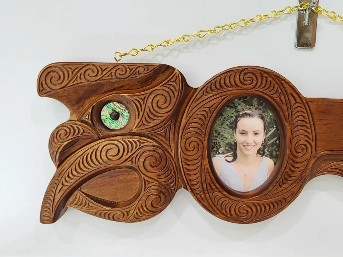 Hand Carved Large 21st Key with Maori Carving and Manaia - WM432
