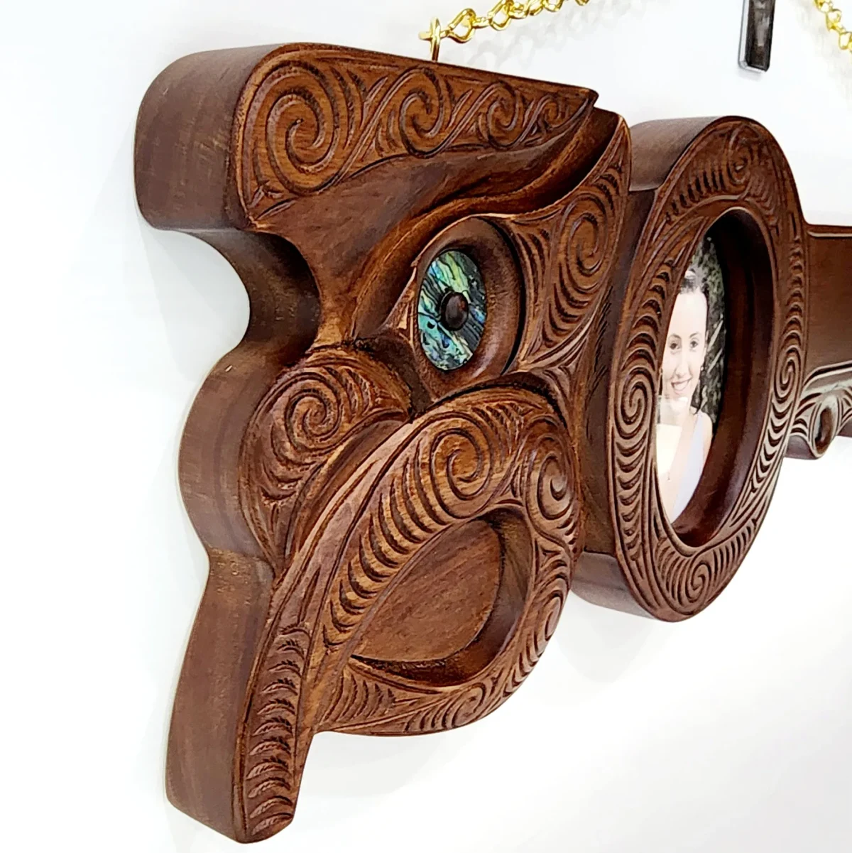 Hand Carved Large 21st Key with Maori Carving and Manaia - WM432