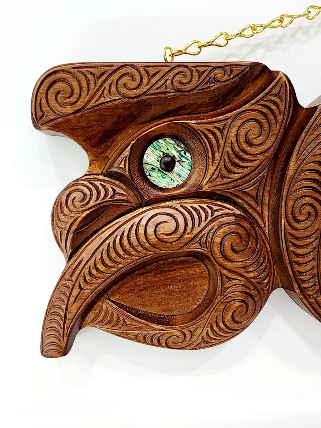 Hand Carved Large 21st Key with Maori Carving and Manaia - WM432