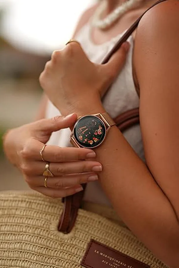 ICE Smart 2.0 Round 1.20 Rose-Gold Milanese AMOLED Smartwatch – Bluetooth Calling - 023394