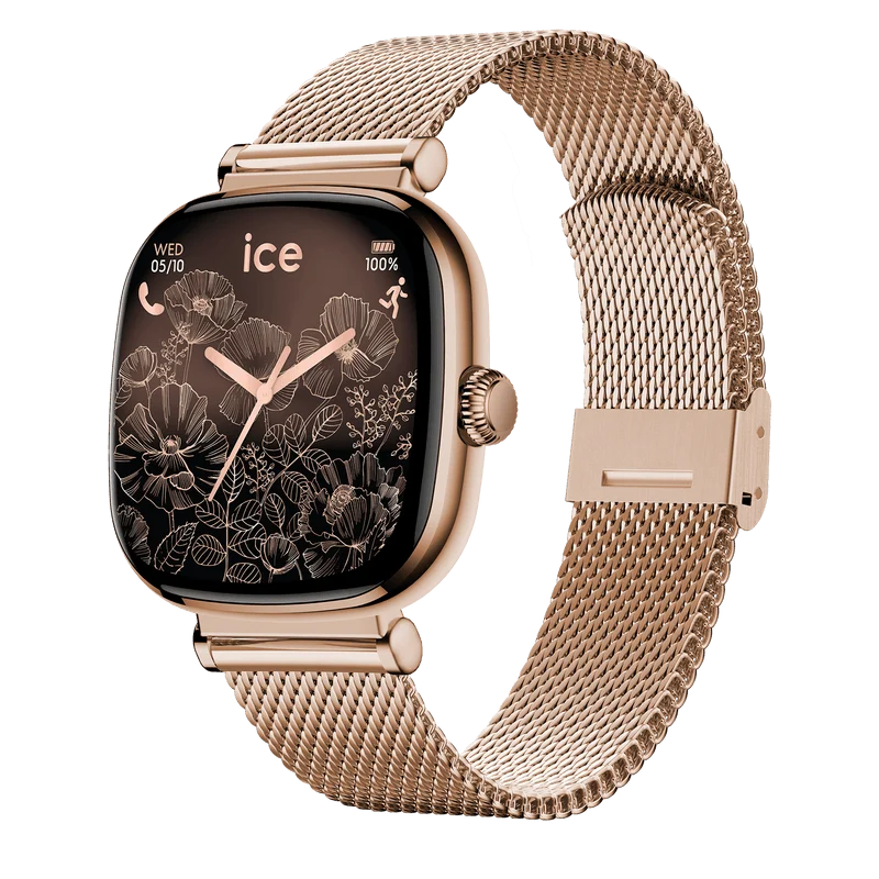 ICE Smart SQ 2.0 Rose Gold Milanese Smartwatch 1.70" AMOLED | Bluetooth Call Watch - 025233