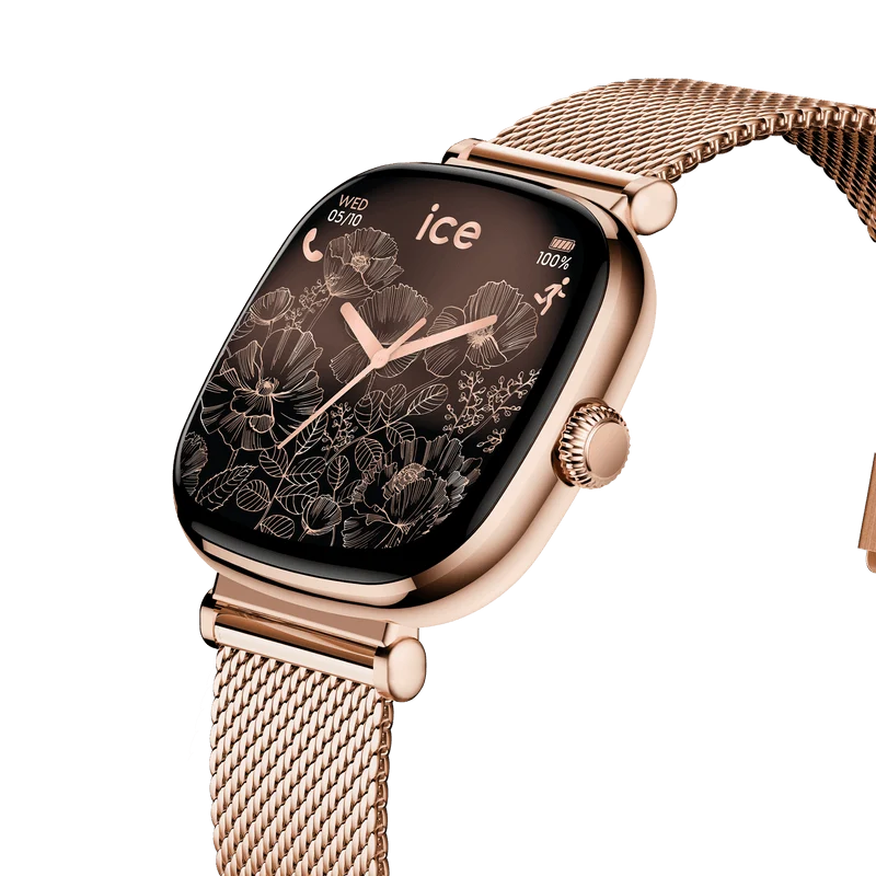 ICE Smart SQ 2.0 Rose Gold Milanese Smartwatch 1.70" AMOLED | Bluetooth Call Watch - 025233