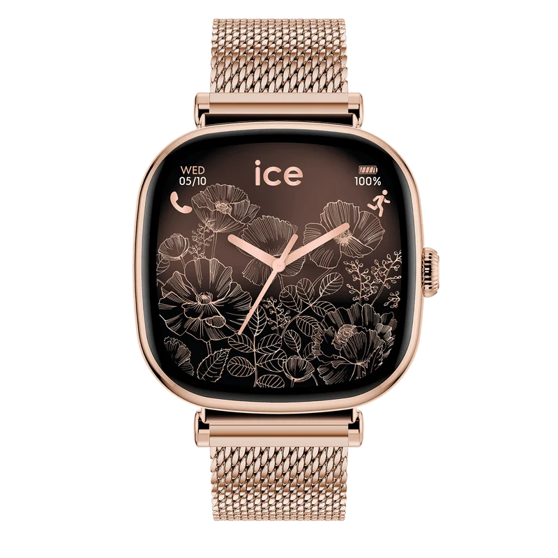 ICE Smart SQ 2.0 Rose Gold Milanese Smartwatch 1.70" AMOLED | Bluetooth Call Watch - 025233