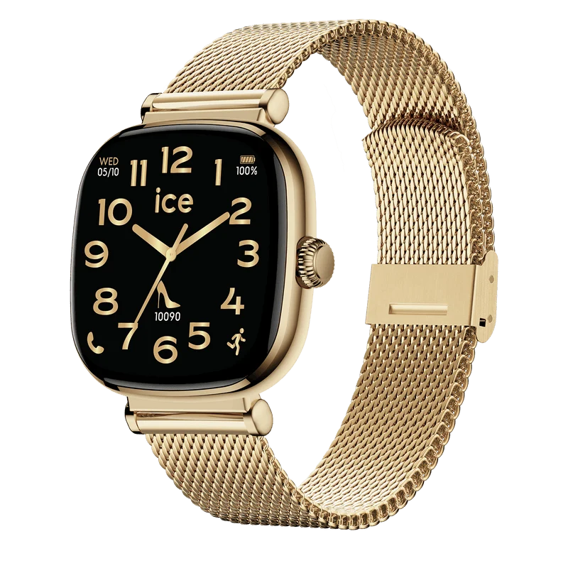 ICE Smart SQ 2.0 Square 1.70 Gold Milanese Smartwatch - 025234