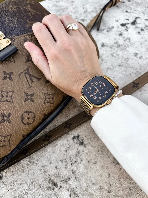 ICE Smart SQ 2.0 Square 1.70 Gold Milanese Smartwatch - 025234