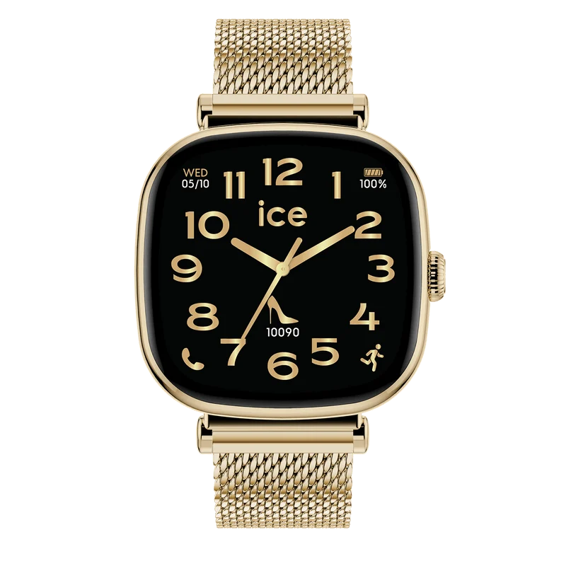 ICE Smart SQ 2.0 Square 1.70 Gold Milanese Smartwatch - 025234
